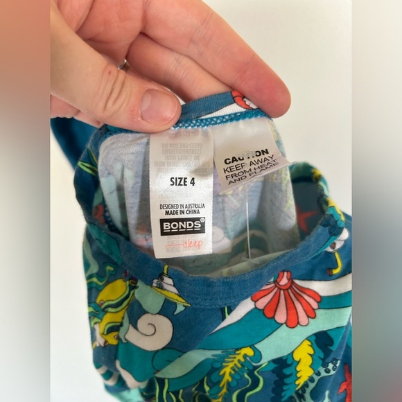 NIB Bonds Waffle Pyjamas Ocean Sea Size 4 - Picture 7 of 8